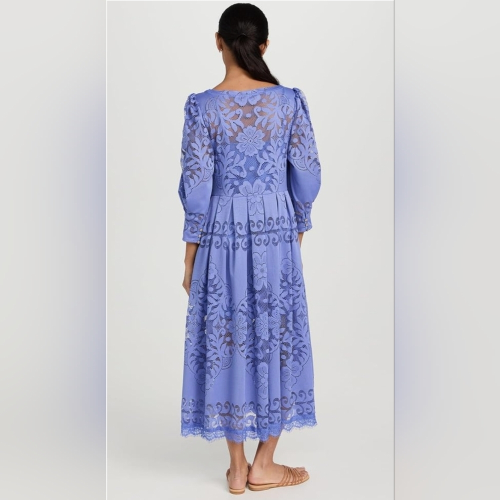 Free People Shadow Dance Midi Persian Jewel Blue Medium #155 Boho Dress - Picture 8 of 16